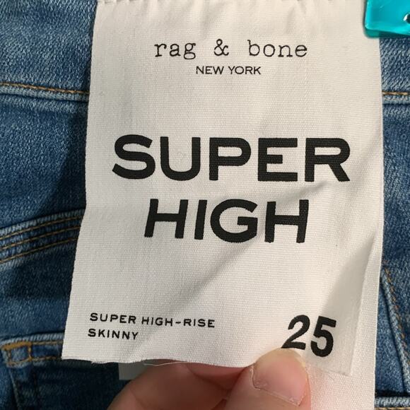 Rag & Bone Jane Super High Rise Skinny Jeans In Montana Size 25 NWT - Picture 8 of 12